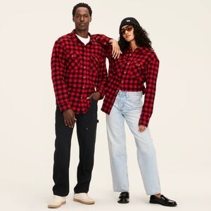Adult Buffalo Check Button-Down Flannel Shirt - Woolrich x Target Red/ Black M